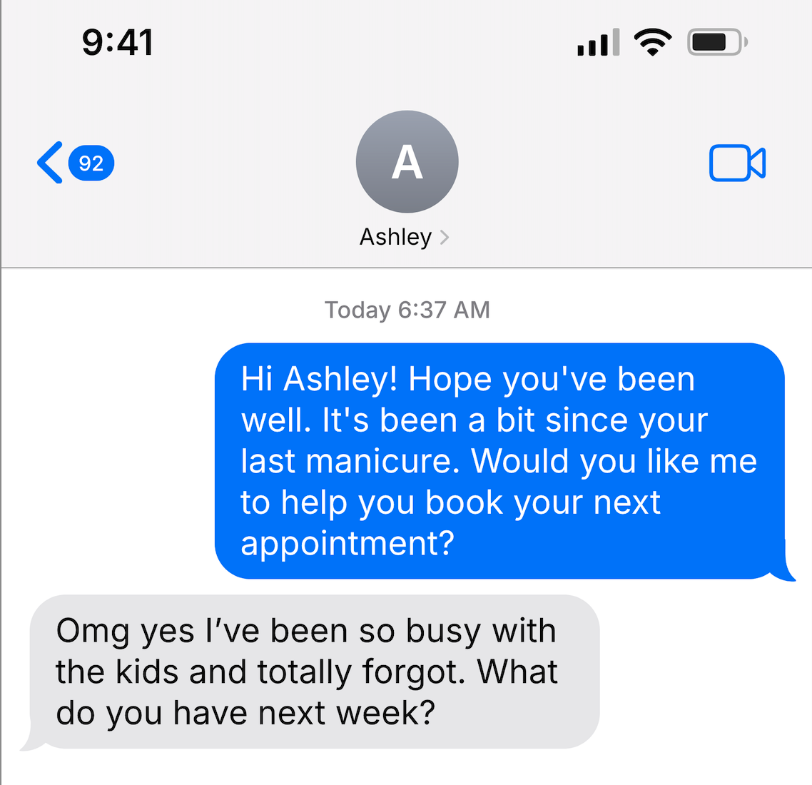 Client re-engagement interface